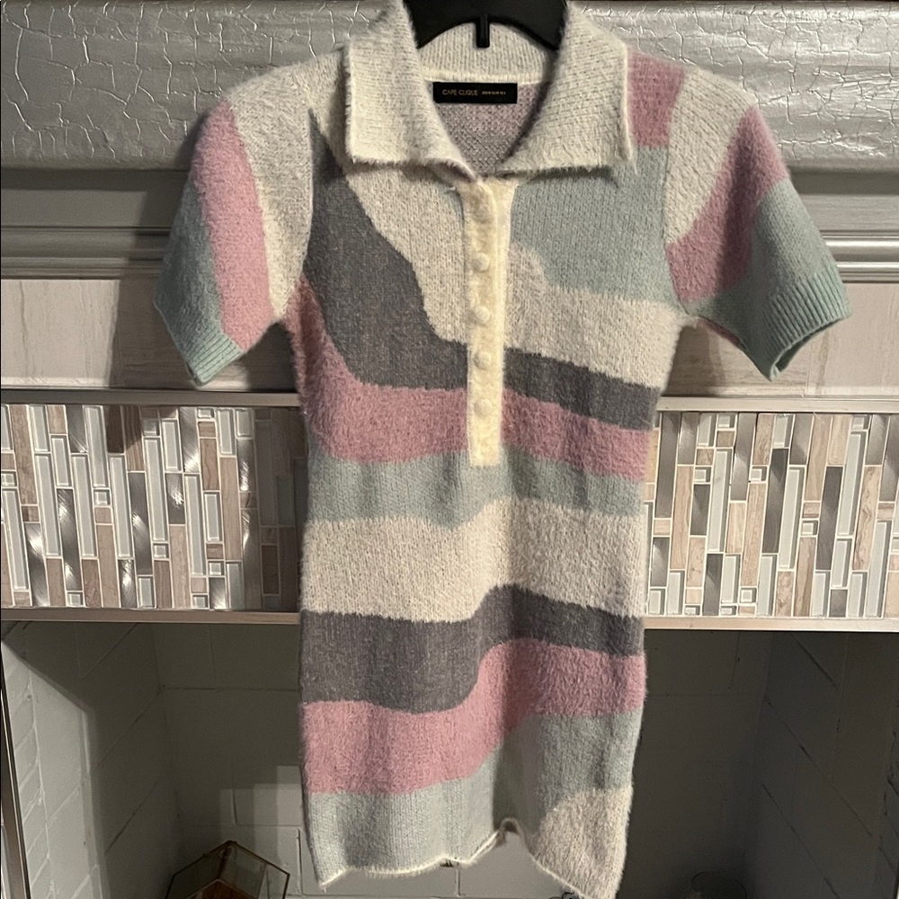 Colorful Striped Mini Dress